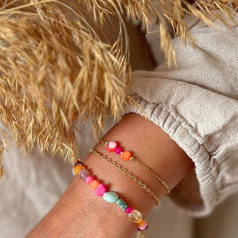 Edelsteen armband goldfilled div edelsteentjes