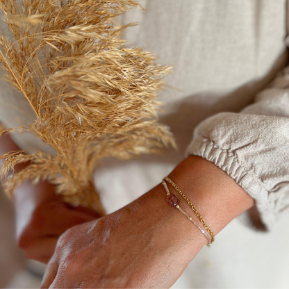 Aardbeienkwarts armband