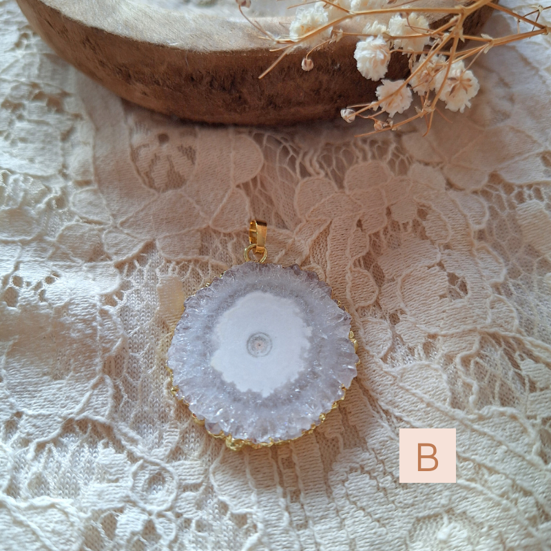 Natuursteen ketting agaat hanger uniek sieraad