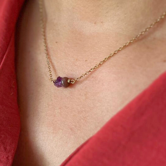 Agaat en amethist ketting