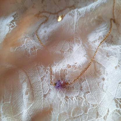 Agaat en amethist ketting
