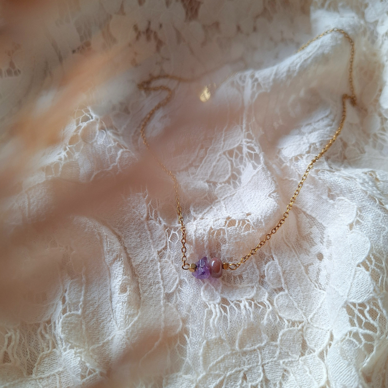 Agaat en amethist ketting