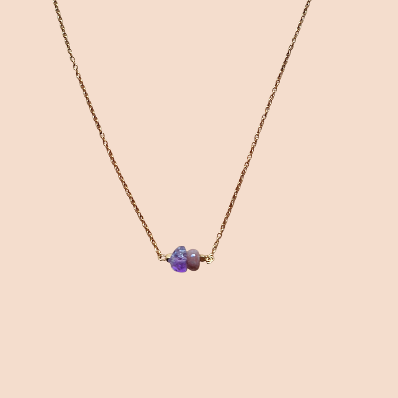 Agaat en amethist ketting