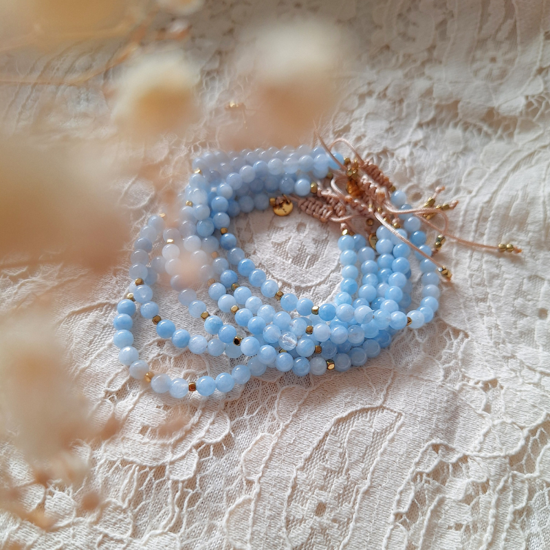 aquamarijn armband hooikoorts handgemaakt blauw