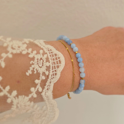 aquamarijn armband hooikoorts handgemaakt blauw