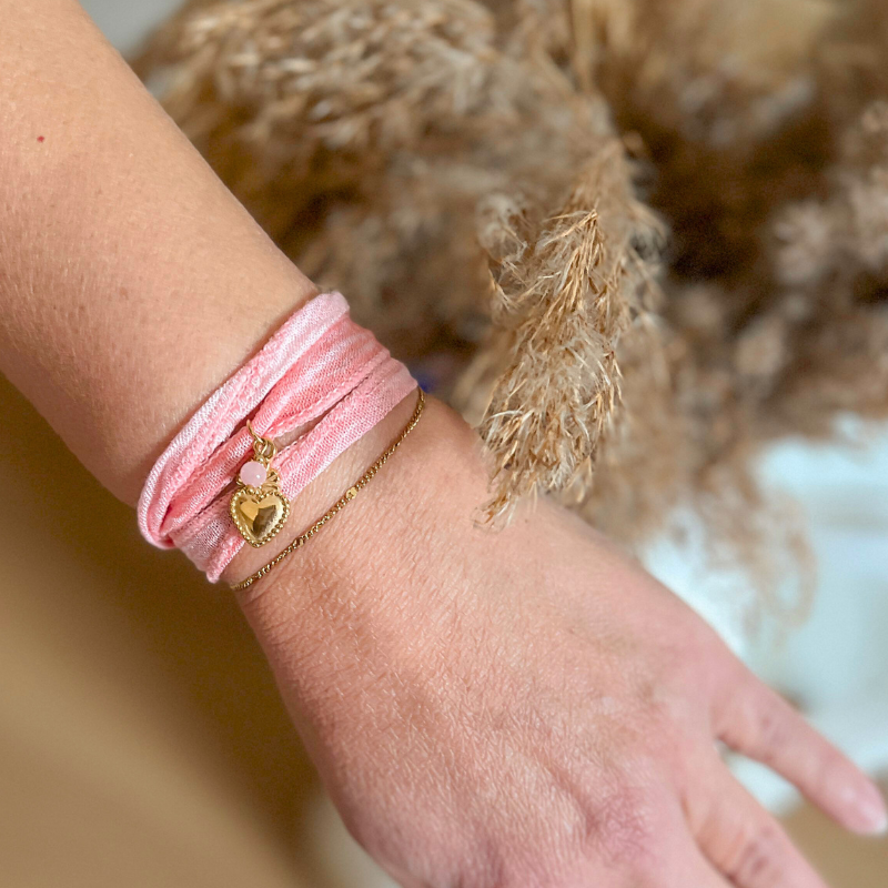 Armband Wonderhart roze
