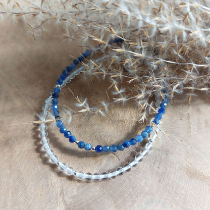 armband edelsteen bergkristal en sodaliet