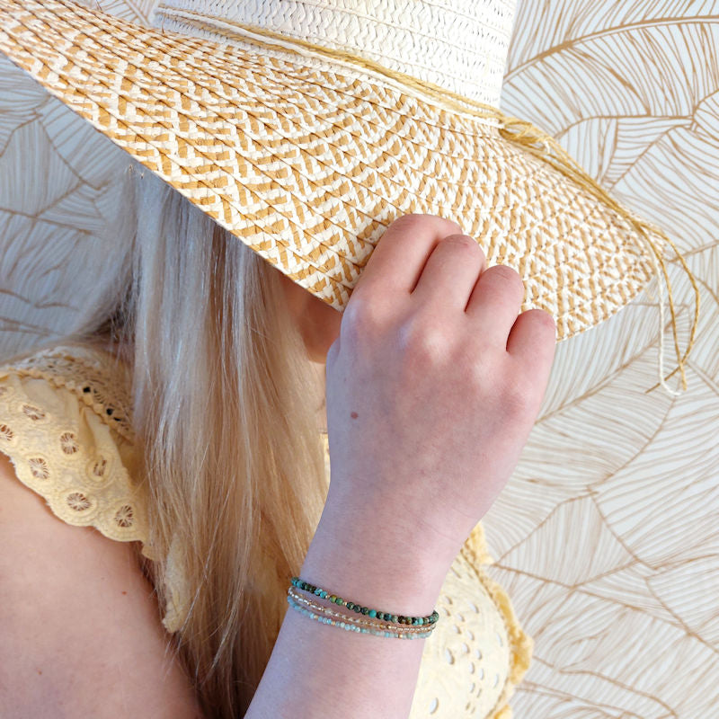armband edelsteen citrien en amazoniet
