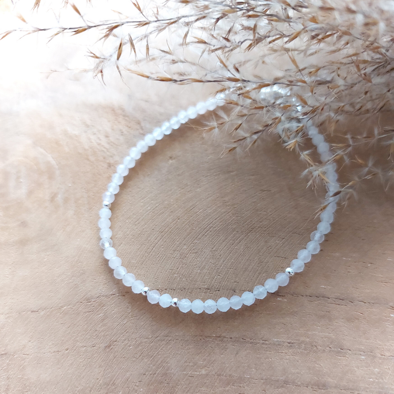 armband rozenkwarts zilver