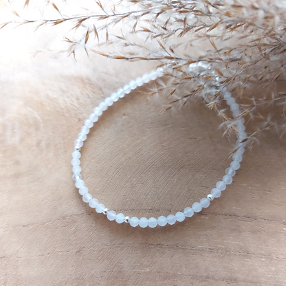 armband rozenkwarts zilver