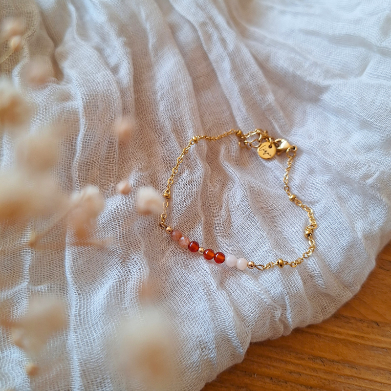 Zonnesteen en carneool armband