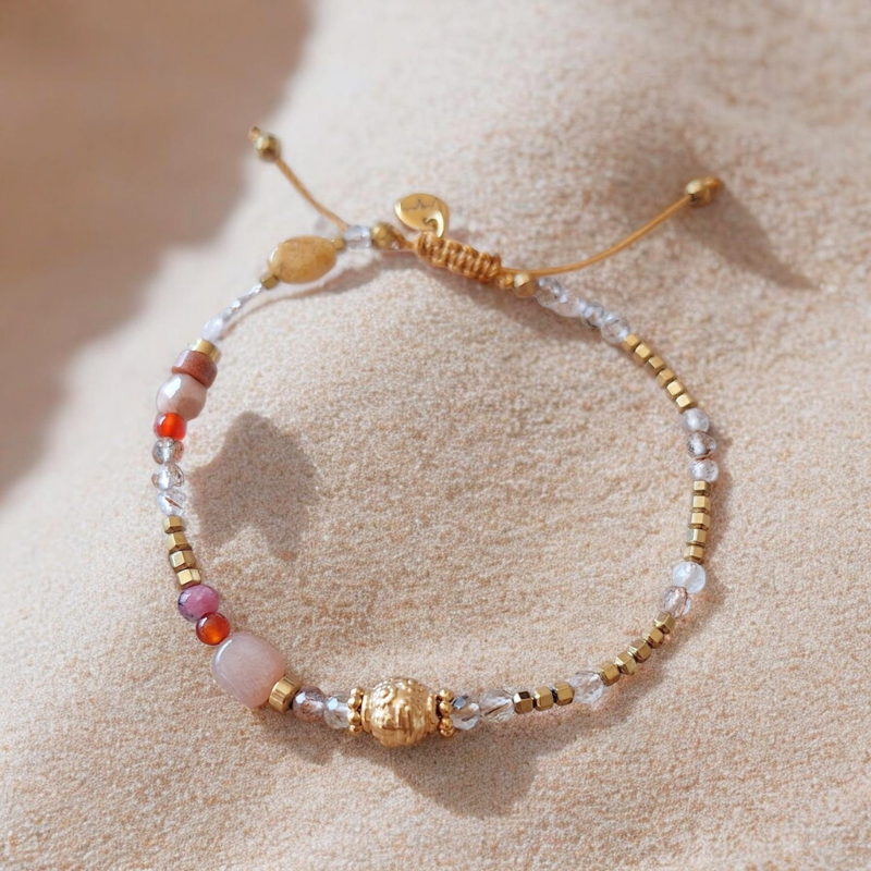boho armband maansteen rutielkwarts dames