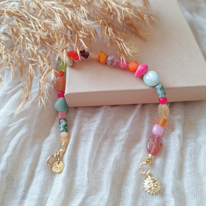 Edelsteen armband goldfilled