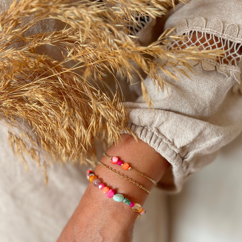 Edelsteen armband goldfilled