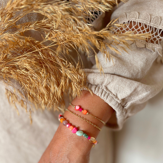 Edelsteen armband goldfilled