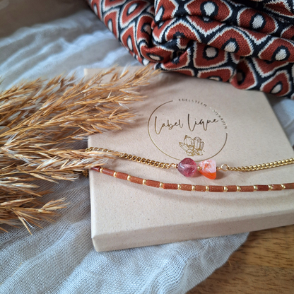 Goudsteen armband staafjes - Label lique