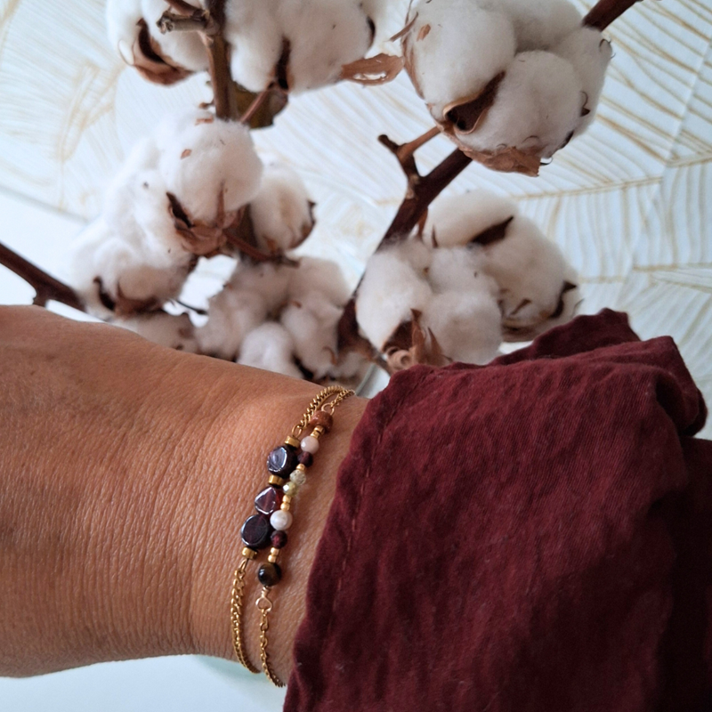 Granaat armband goud