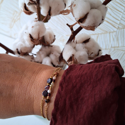 Granaat armband goud