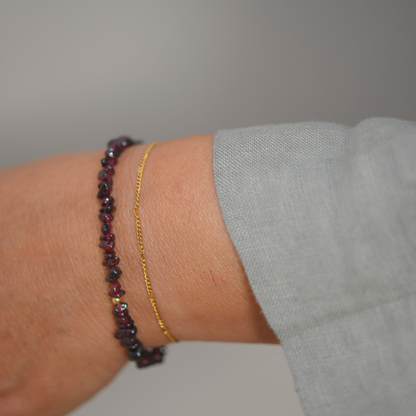 Granaat armband goldfilled