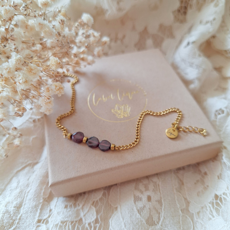 Granaat armband goud