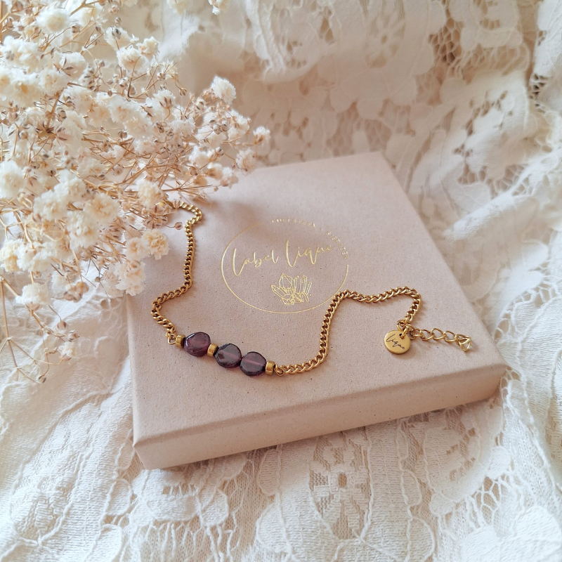 Granaat armband goud