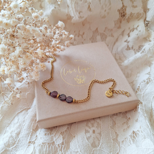 Granaat armband goud
