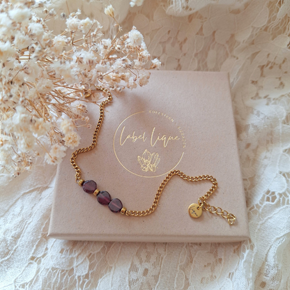 Granaat armband goud