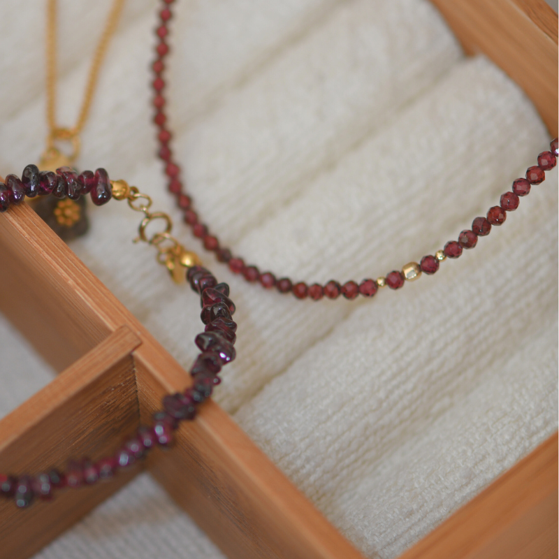 Granaat ketting goldfilled