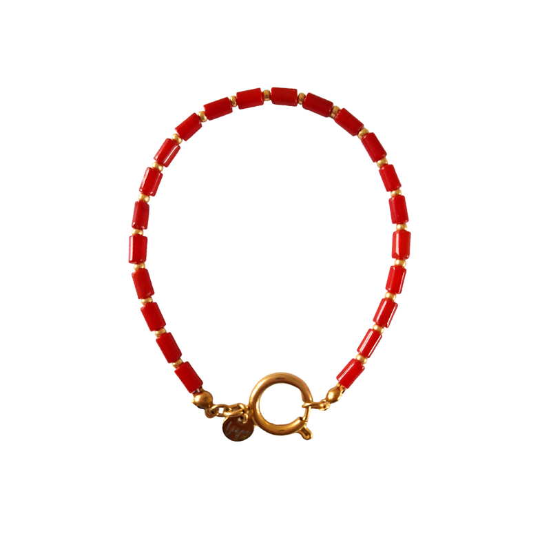 Koraal tube armband - Label Lique
