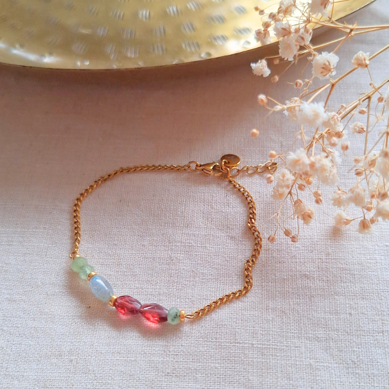 Labradoriet armband goud Label Lique