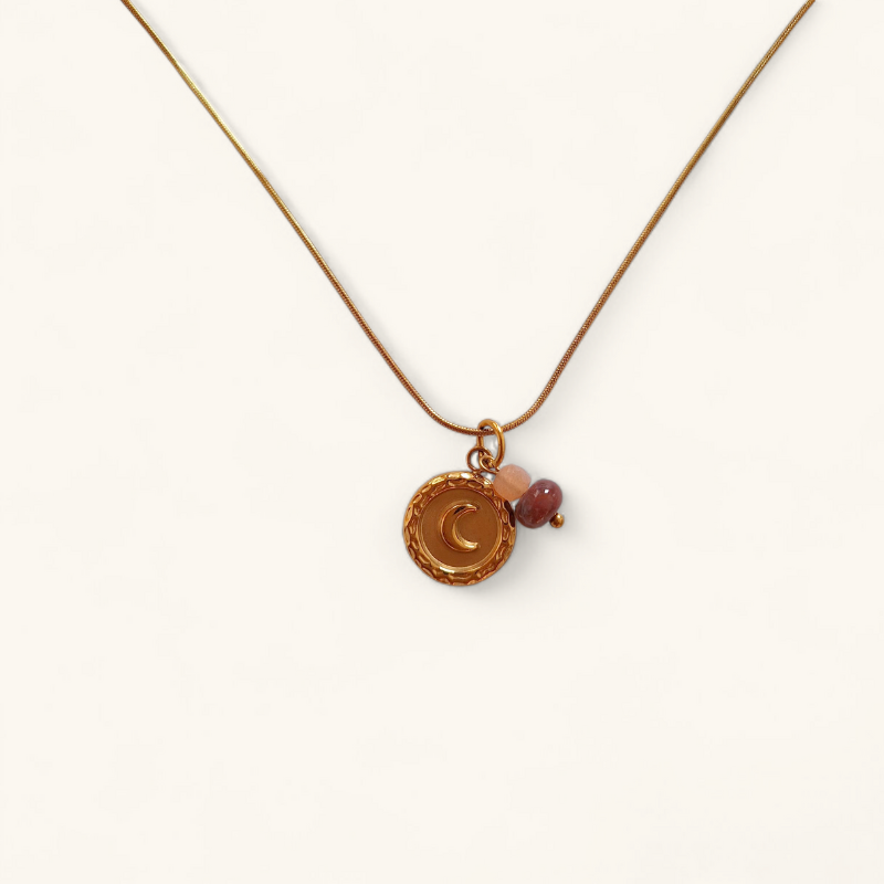 Maansteen en agaat ketting