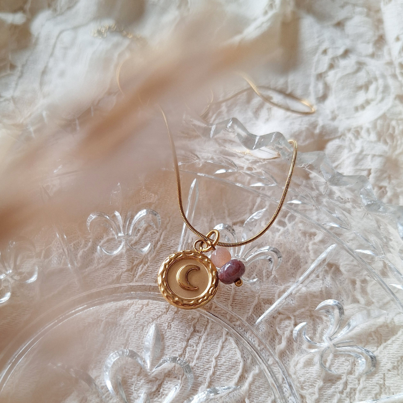 Maansteen en agaat ketting