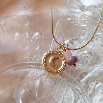 Maansteen en agaat ketting