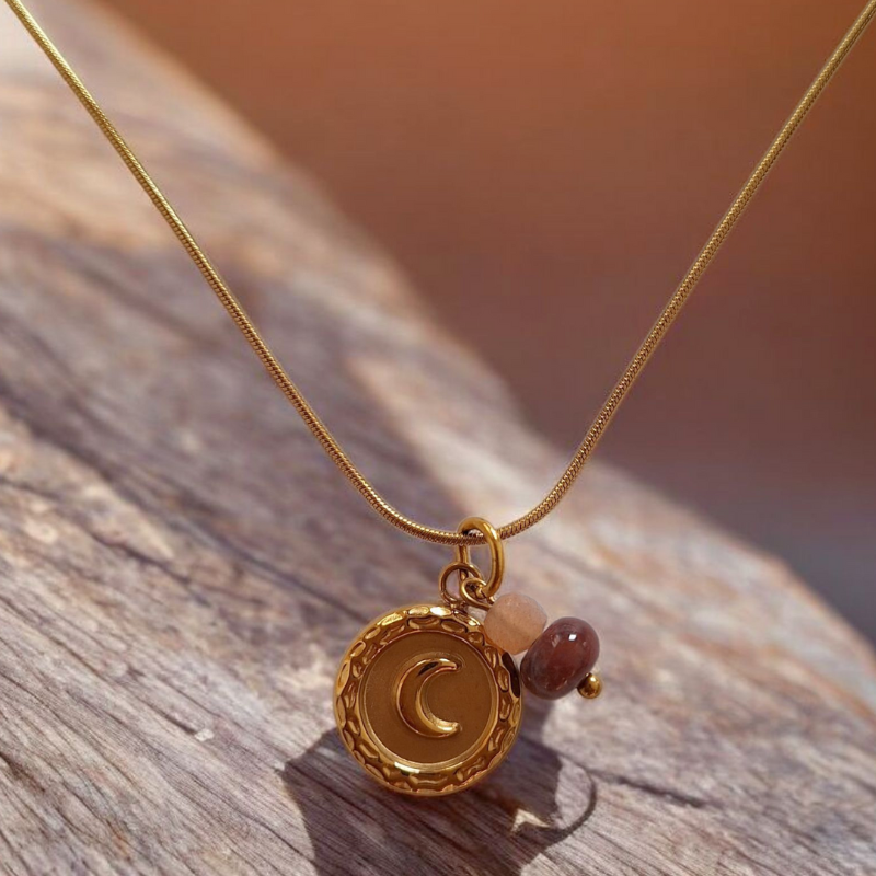 Maansteen en agaat ketting