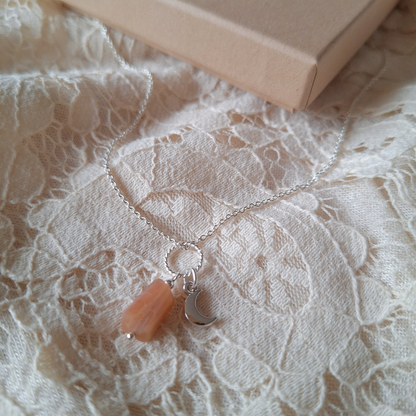 Maansteen ketting sterling zilver