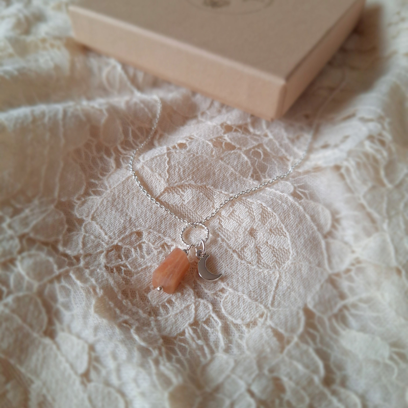 Maansteen ketting sterling zilver