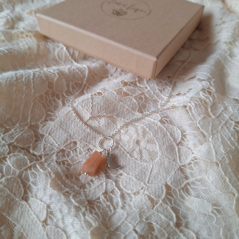 Maansteen ketting sterling zilver