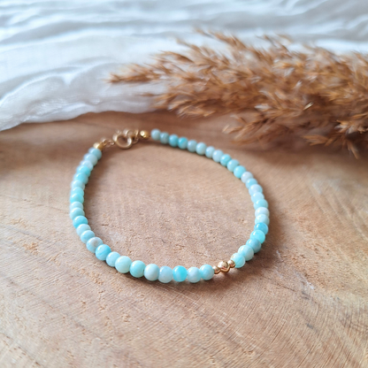 Russische amazoniet armband goldfilled - Label Lique