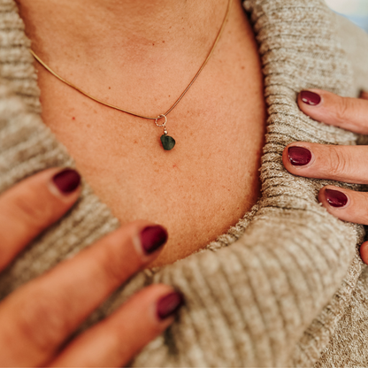 Smaragd ketting goldfilled - Label Lique