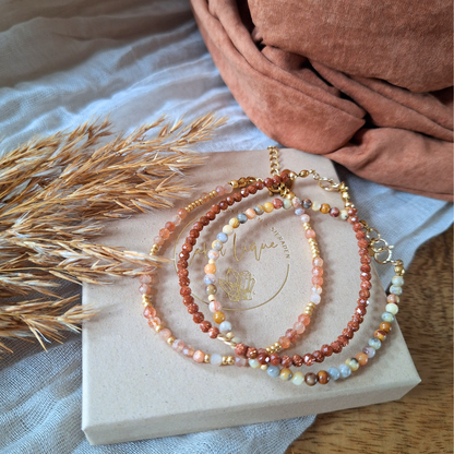 Zonnesteen armband goud - Label Lique
