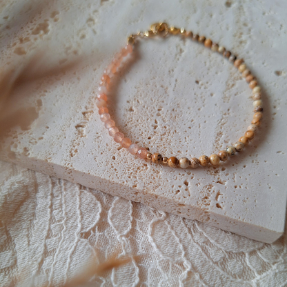 Zonnesteen en jaspis armband
