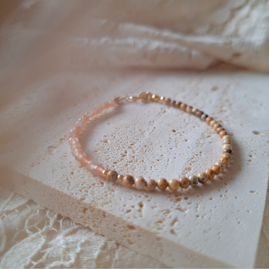 Zonnesteen en jaspis armband
