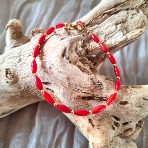 Koraal armband rood