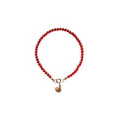 Bamboe koraal armband rood - Label Lique