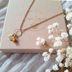 Loving Letter ketting en edelsteenhanger (sierletter) goud