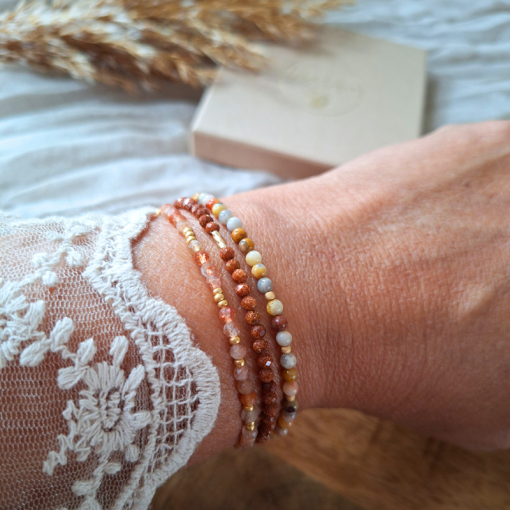 Zonnesteen armband goud - Label Lique