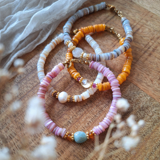 Agaat schelp armband